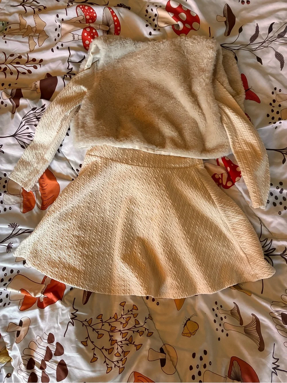 Le chic Girls 2-Piece Dress Set in cream